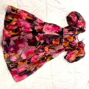 Anthropologie floral silk dress